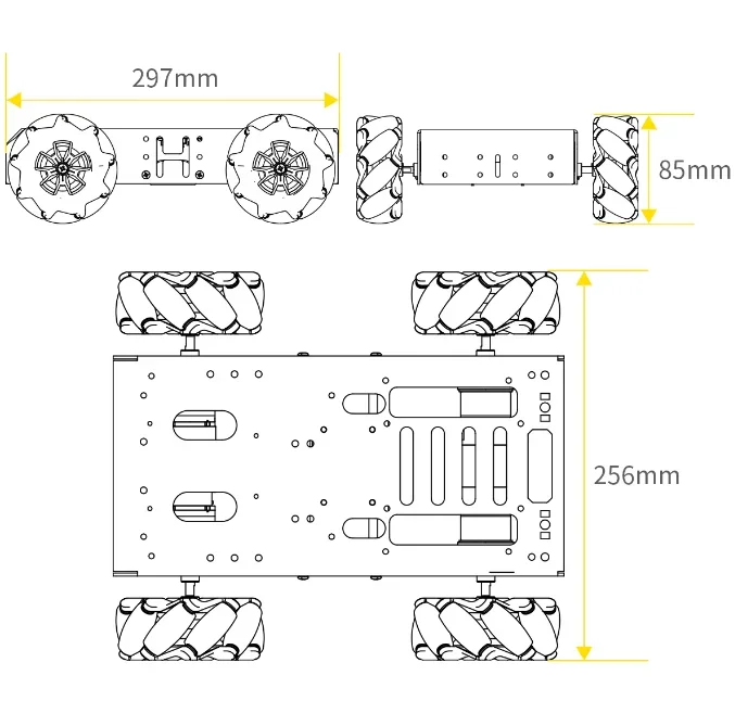 متوفر في المخزون ألعاب روبوت تعليمية جديدة هيكل سيارة ذكي مصنوع من خليط معدني 4WD Robot DIY Kit لمشروع روبوت Raspberry Pi/ROS #5