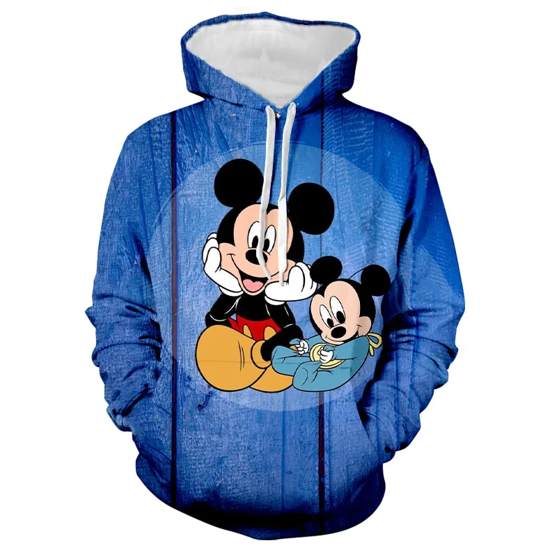 Disney Stitch and Mickey Collection Anime Hoodie Fashion Boys' Sweatshirt 3D Printed Autumn Harajuku Men's and Women's