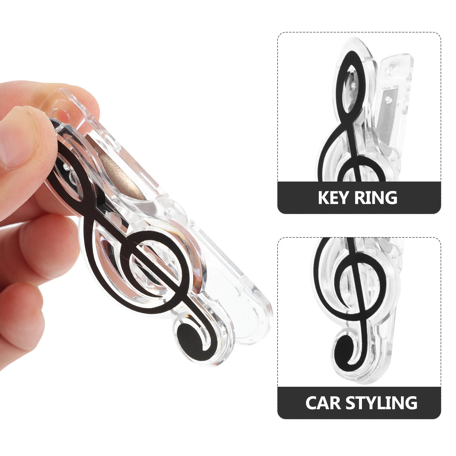 6 قطعة مشبك النتيجة الإبداعية الموسيقى ملاحظة المشبك للكتب ورقة تدوين مقاومة للاهتراء عدم الانزلاق شقة السلس حافة طويلة الأمد الأسود #6