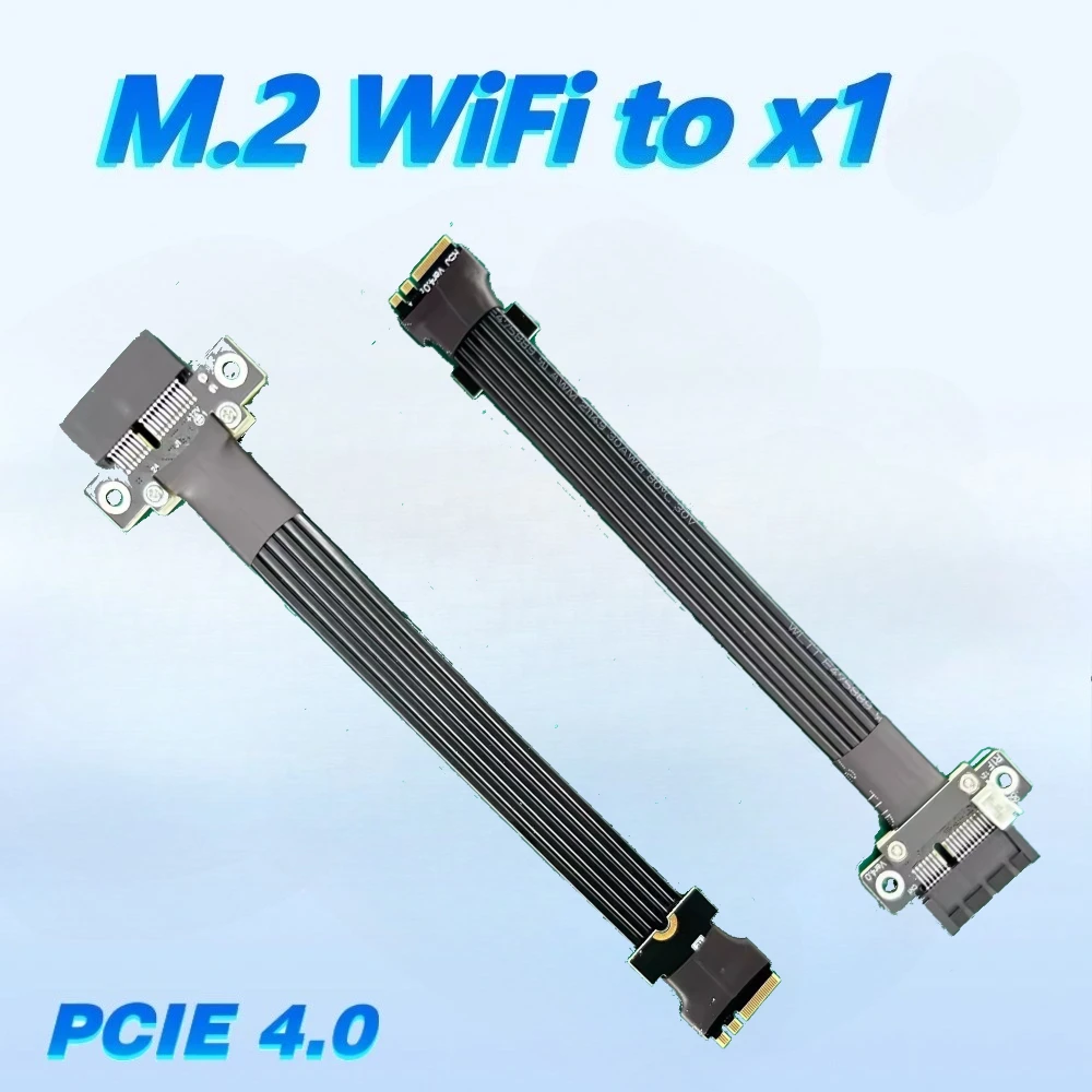 

ADT-Link M.2 WiFi A.E Key To PCIe 4.0 x1 Slot Удлинительный кабель Full Speed Gen 4 8 Гбит/с PCI-E 4.0 M.2 WiFi AE Key To 1x Riser Cable