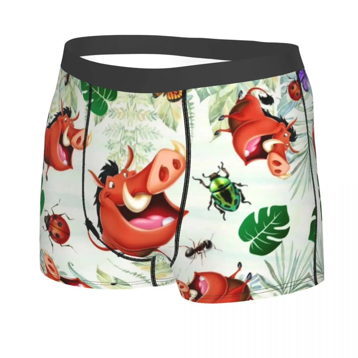 Custom Male Cool The Lion King Pumba Underwear Cartoon Movei Boxer Briefs Breathable Shorts Panties Underpants