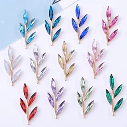 50pcs 16*38mm Gold color New fashion Alloy Material Crystal Leaf Branch charm for DIY Wedding Handmade Jewelry Making wholesale