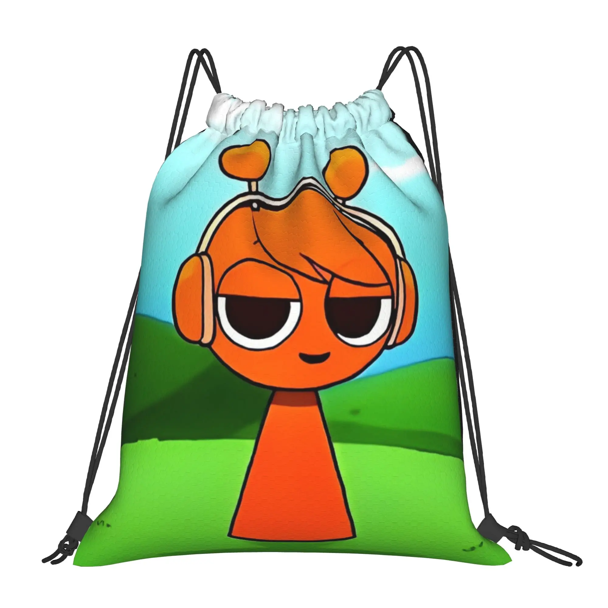 Games Sprunki Drawstring Backpack Gym Sports Sackpack Water Resistant Cartoon  String Bags for Cycling 36cm (W) x 43cm (H)