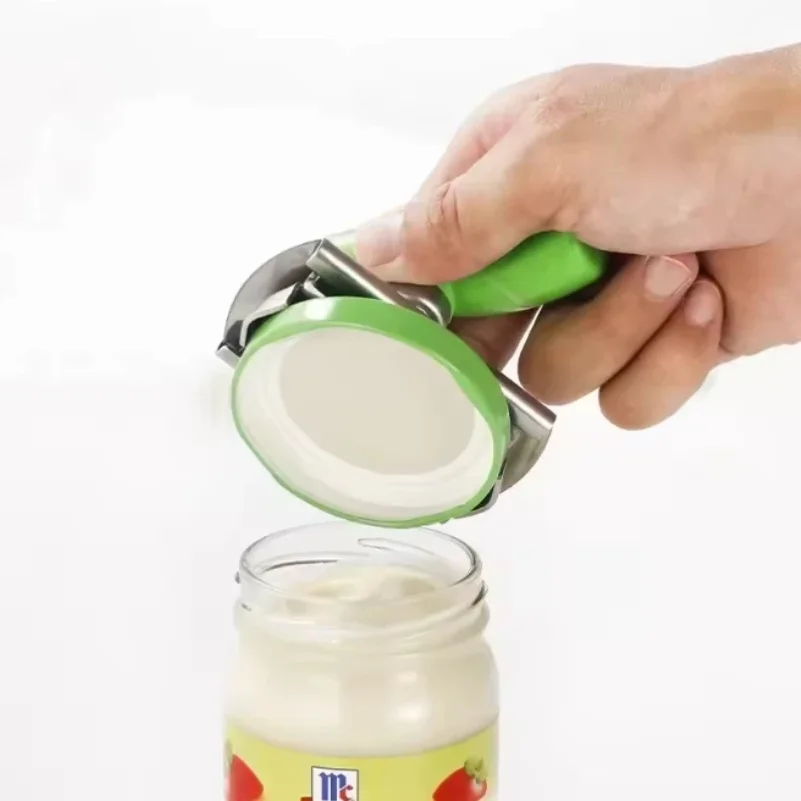 Stainless Steel Can Opener Labor-saving Unscrew Lid Multifunctional Opener Home Adjustable Rotating Bottle Opener Kitchen Tools