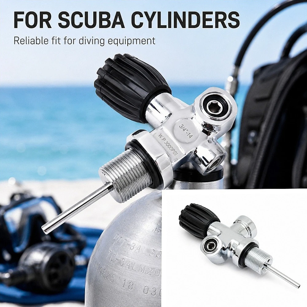 3000PSI Scuba K-style Tank Valve High Pressure DIN and YOKE 3/4-14NPSM Thread Valve Diving Cylinder Accessories