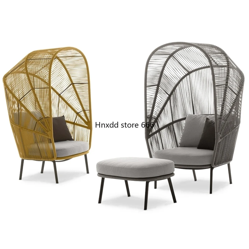 Ninho de pássaro tecido Rattan, chão ao teto, mesa de café, combinação de lazer, jardim, preguiçoso, pátio ao ar livre, orvalho