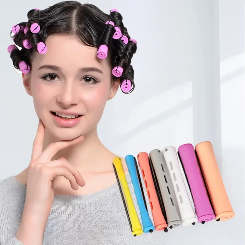 Nowe 12-częściowe bezgrzewane lokówki do włosów Cold Perm Hair Rollers Miękki pręt do loków Pull Core Lazy Curls Flexi Wave Former Narzędzia do