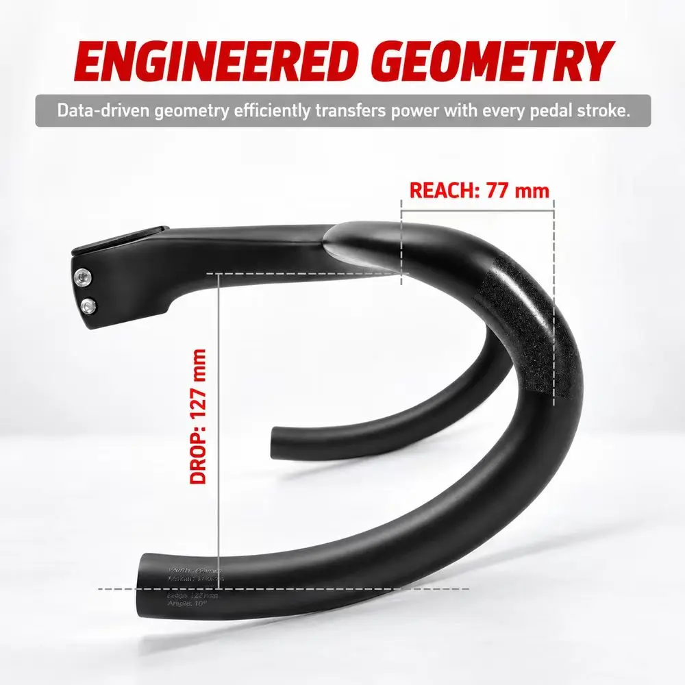 TOSEEK TKR02 Full Carbon Fiber Road Bike Integrated Handlebar Stem Full Internal Cable Routing with Bike Computer Mount Included