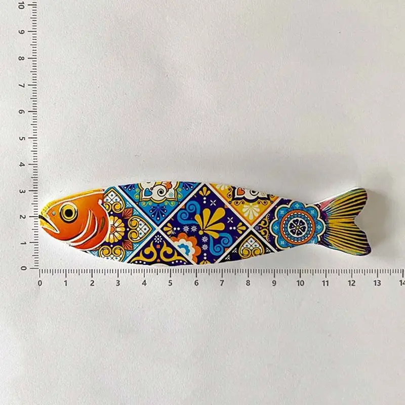 Portugal Lisbon Traditional Tile Sardine Fridge Magnets 3D Resin - Aimants Frigo, Décoration, Strong Magnet, Room Decoration