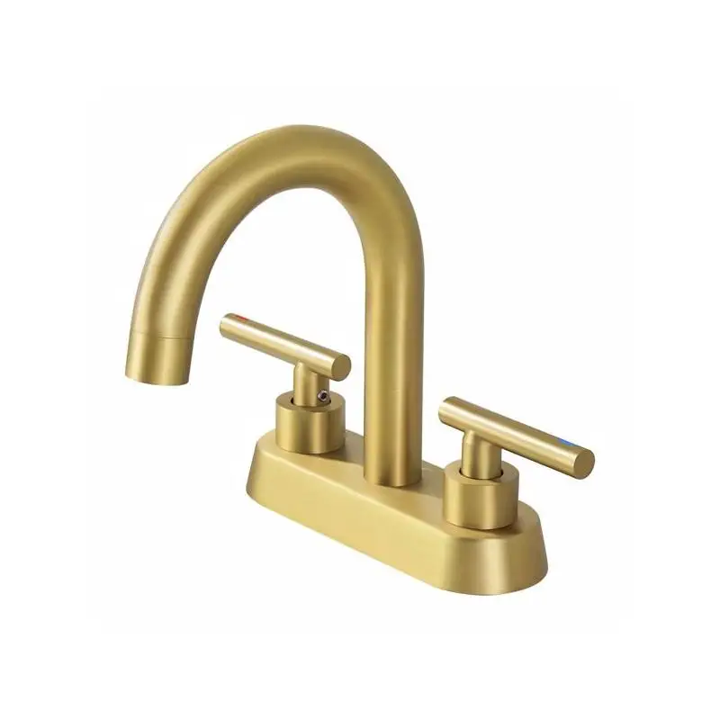 

4" Dual Handle Bathroom Basin Faucet - Leak-Free Brass Construction, Easy Install, Modern Design, Ideal for Home or Office Use