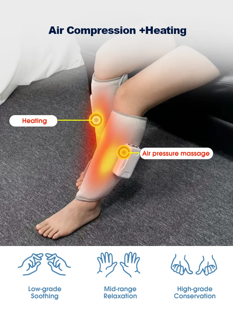 مدلك العجل الكهربائي الرقمي بضغط الهواء وبطارية 2600 مللي أمبير في الساعة وإعدادات مؤقت 10-30 دقيقة لعضلات الدورة الدموية #3