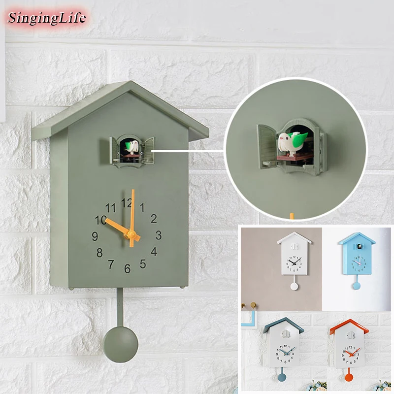 

Cuckoo Quartz Wall Clock Bird Design Wall Hanging Clock Timer Modern Retro Home Decor Table Report Time Alarm Clock 5 Colors