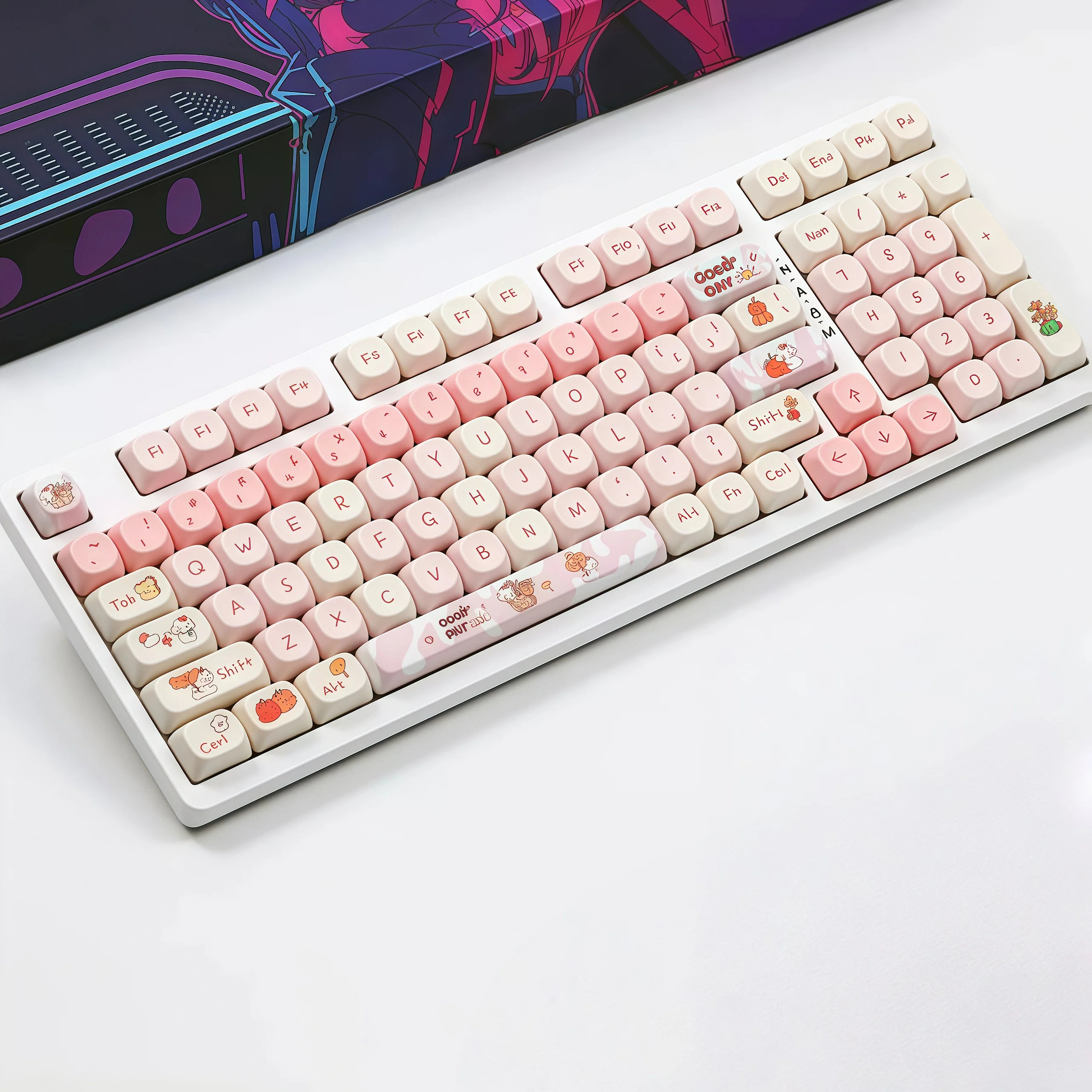 

Happy Autumn Puppy Cartoon Keycaps, MOA Height, Thermal Sintering Keycaps, Compatible with 61/75/98/108 Mechanical Cross Axes