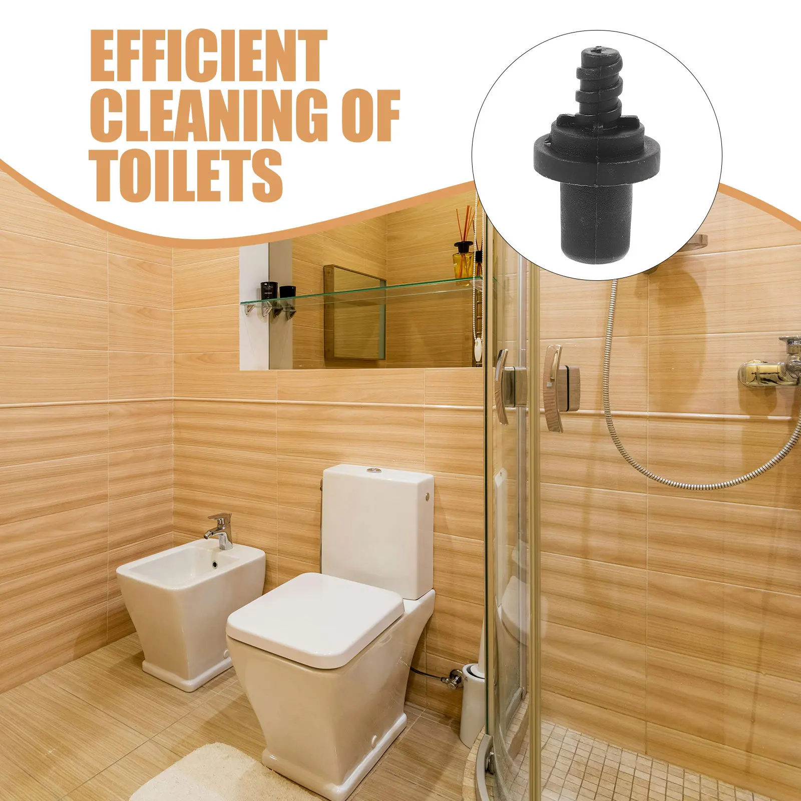 

10Pcs Toilet Brush Handle Connectors Durable Plastic Replacement Adapter Threaded Handle Tips Toilet Brush Accessories Supplies