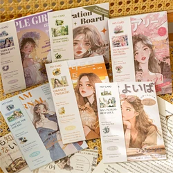 10 pcs Large size Girl's Magazine Stickers Diy Scrapbook supplies Junk Journal Hand made Planner Collage material Craft Paper