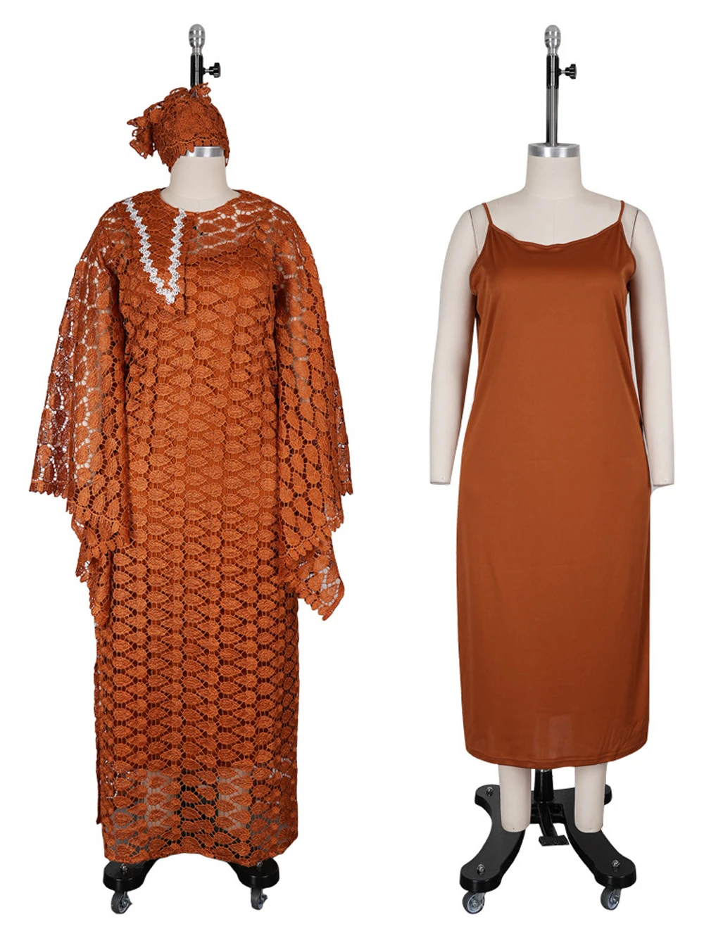 Plus Size Lace Dresses For Women African Dashiki Two Piece Set Clothing Wedding Birthday Party Evening Gowns Dubai Kaftan Abaya