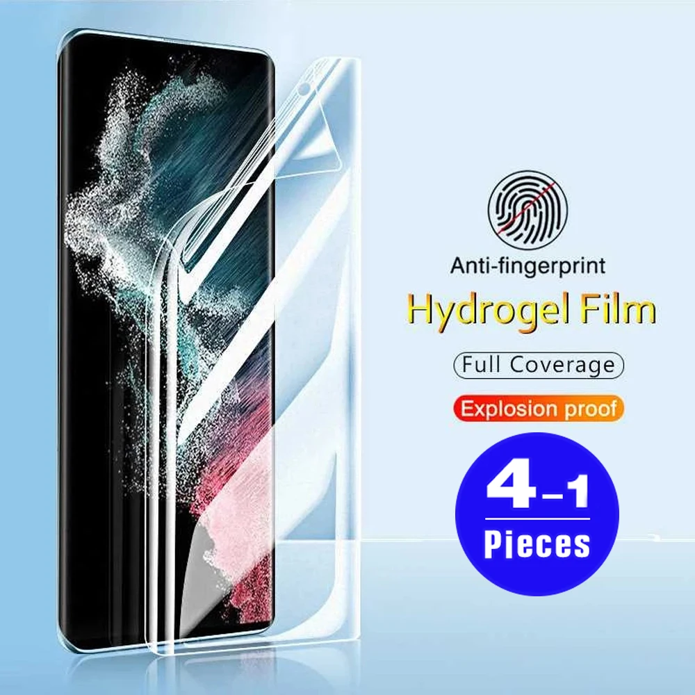 1-4Pcs Full cover hydrogel film For Samsung Glalxy S22 S21 FE 5G S20 Ultra S10 plus S10E S9 S8 phone screen protector Not Glass