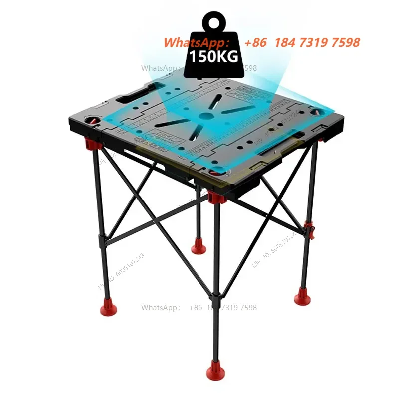 Multifunctional Work Tool Table Mobile Saw Table Portable Woodworking Benches Operation Foldable Outdoors Tool Picnic Table