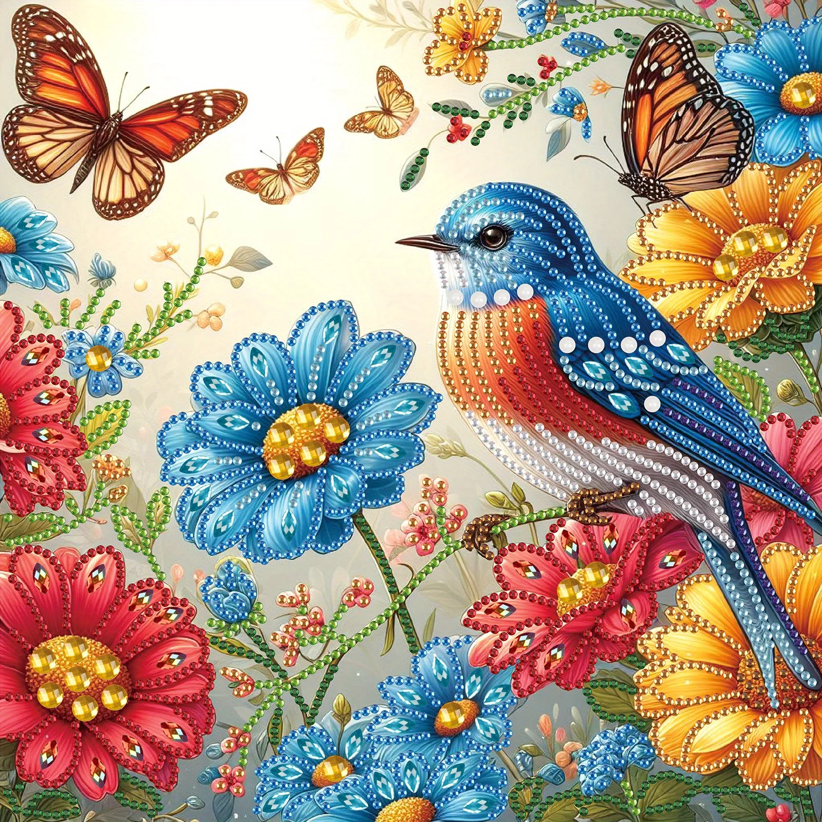 DIY الزهور والطيور 5D شكل خاص الماس الفن أطقم للمبتدئين ، الماس الفن اللوحة مجموعات للمنزل جدار الديكور هدية