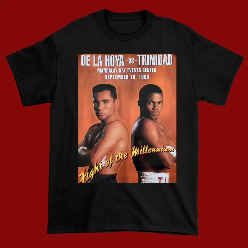 Редкая черная боксерская футболка Oscar De La Hoya Vs Felix Trinidad 1999, S 234XL N