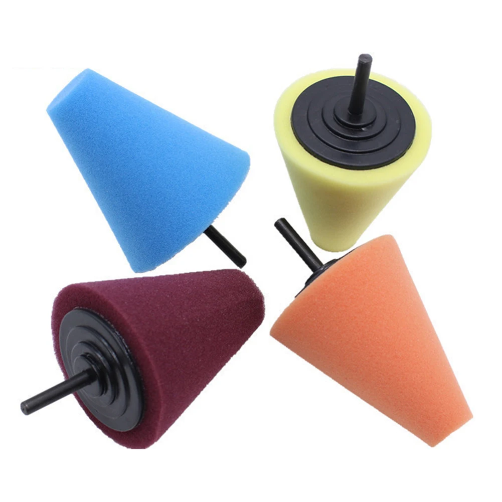 Burnishing Ball Polishing Cone Detailed Scratch Polishing Buffing Foam Sponge Pad Used for Electric Drill for Car Tire Hub Care