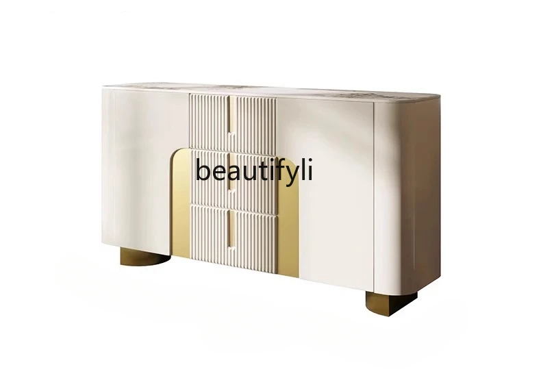 

Affordable Luxury Style Stone Plate Sideboard Cabinet Modern Minimalist High-End Locker Living Room Tea Cabinet Wall Cabinet