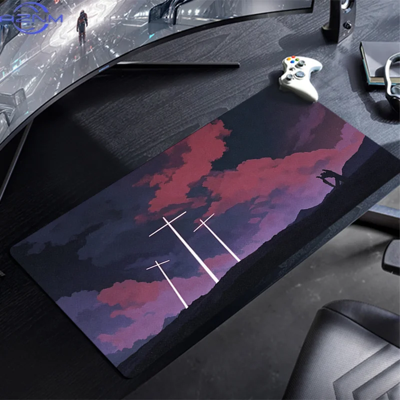 Mouse Pad Anime Sunset notbook gamer new Large Keyboard NonSlip Rubber Computer Carpet Desk Mat PC Gamer 90x40 MousePad