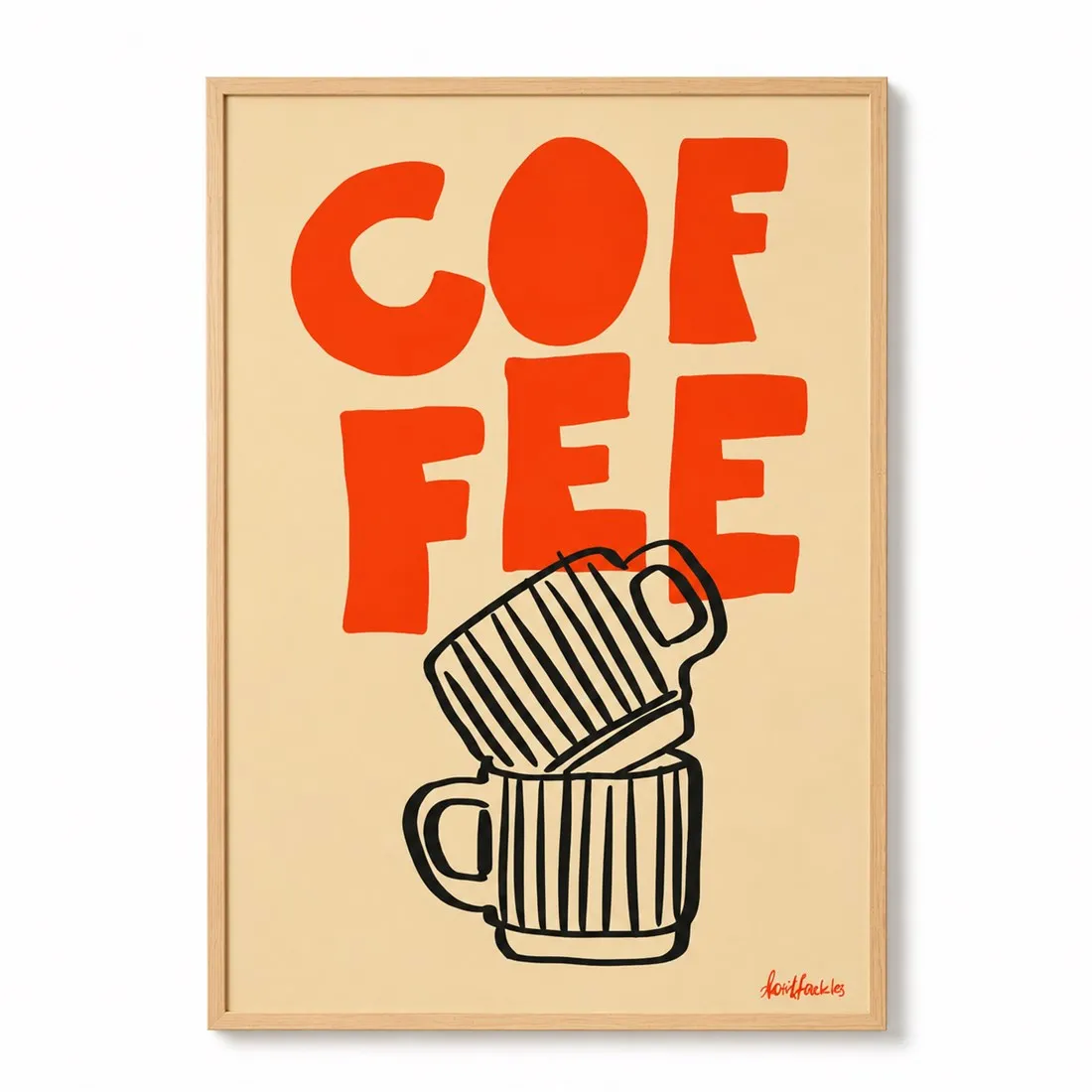 Minimalist Coffee Art Print,Canvas Wall Print,High‑Grade Home Decoration Artwork for Bedroom,Living Room,Office & Interior Space