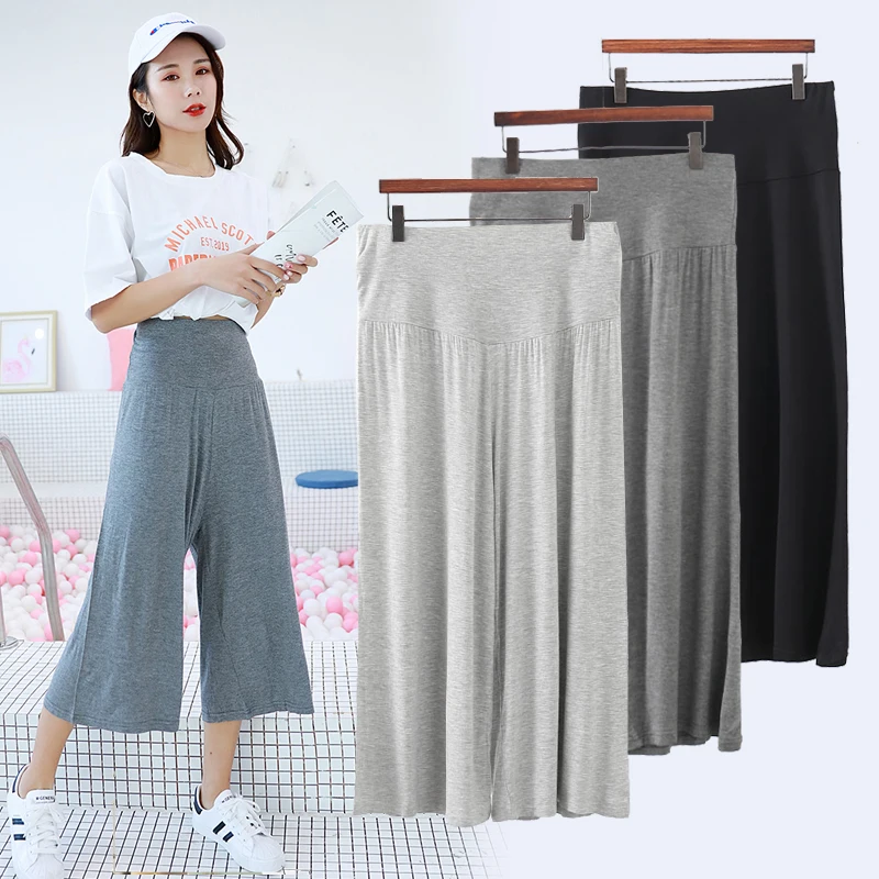 

High Waist Modal Wide Leg Pants Spring Summer Loose plus Size Casual Women's Thin Straight Cut Slimming Sports Trousers