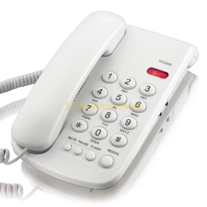 B03C Fixed Line Phone Redial/Pause/Flash/Hold Ringtone Adjustment Desktop Fixed Telephone Basic phone