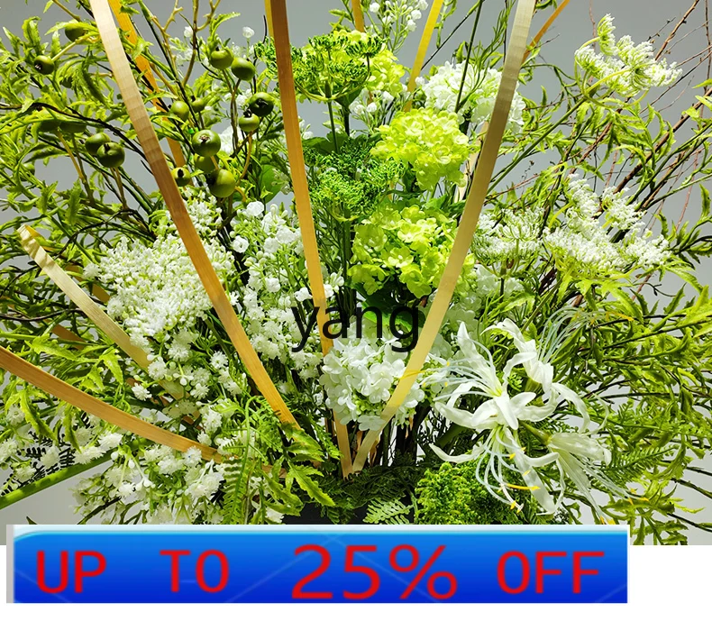 

CX new Chinese-style green imitation flower art sales office front desk bar decoration