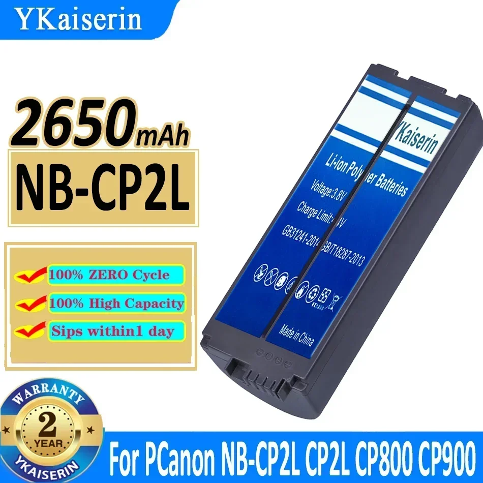 

Сменный аккумулятор YKaiserin 2650 мАч NBCP2L для Canon NB-CP1L CP2L, фотопринтеры Canon, аккумуляторы SELPHY CP900 CP910 CP800