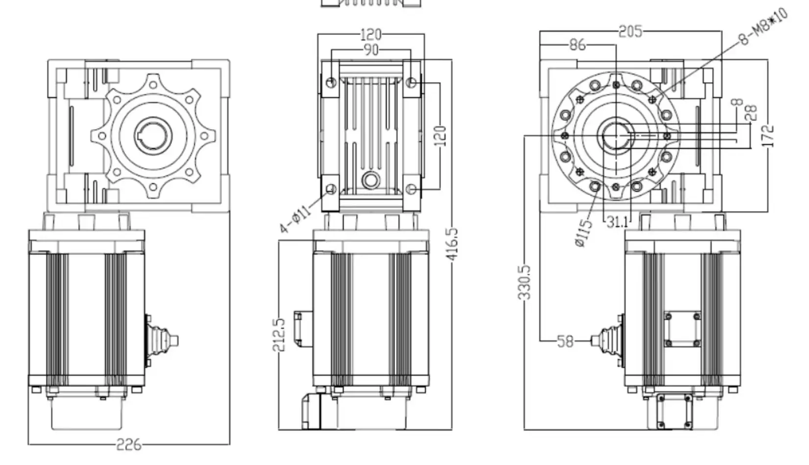 Worm Gear Ruducer 2200W High Speed Door Servo System Motor And Servo Controller With Electronic Mechanical