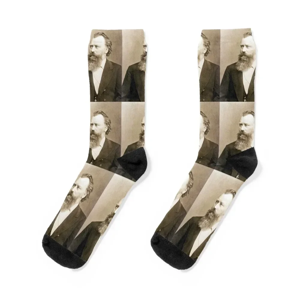 

Johannes Brahms, German Composer Socks designer brand with print winter Stockings man Ladies Socks Men's