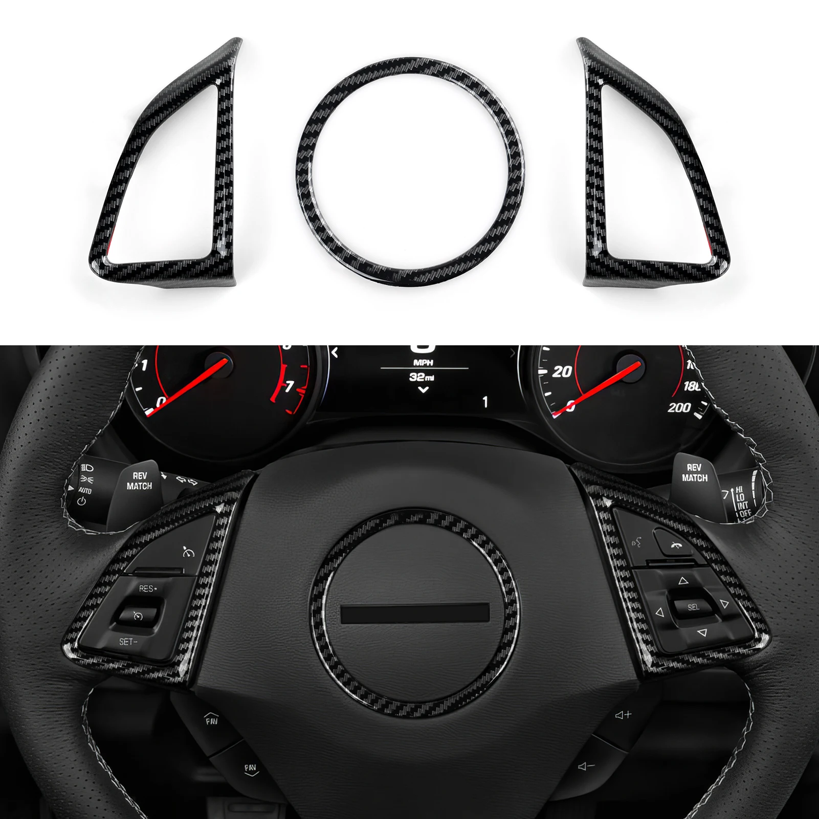 Car Sticker ABS Carbon Fiber Decal Interior Trim Cover for Chevrolet Camaro 2016 - 2024 Accessories