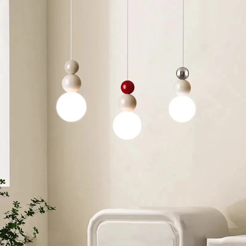 الشمال LED الزجاج قلادة ضوء الحد الأدنى كريم نمط مثالية لغرفة النوم غرفة المعيشة دراسة غرفة الطعام ديكور معلقة الخفيفة