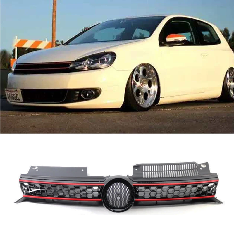 

Racing Grills For 2009-2013 Volkswagen Golf 6 Mk6 GTI Honeycomb-shaped Front Air Intake Grill Grille Lower Car Accessories