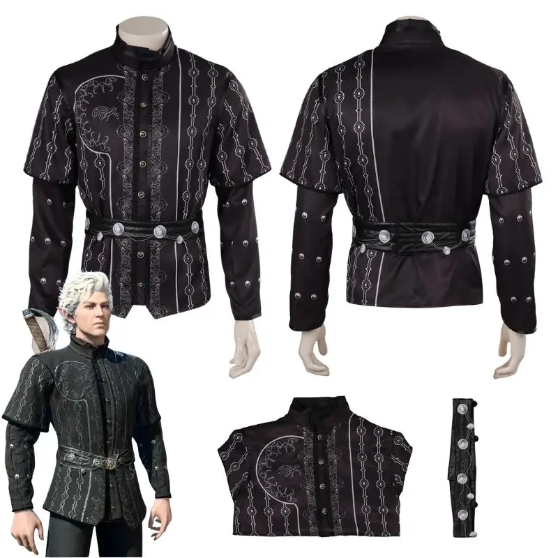 

Baldurs Gate 3 Astarion Cosplay Fantasia BG3 Costume Disguise Adult Men Shirt Fantasy Roleplay Outfit Halloween Carnival Suit