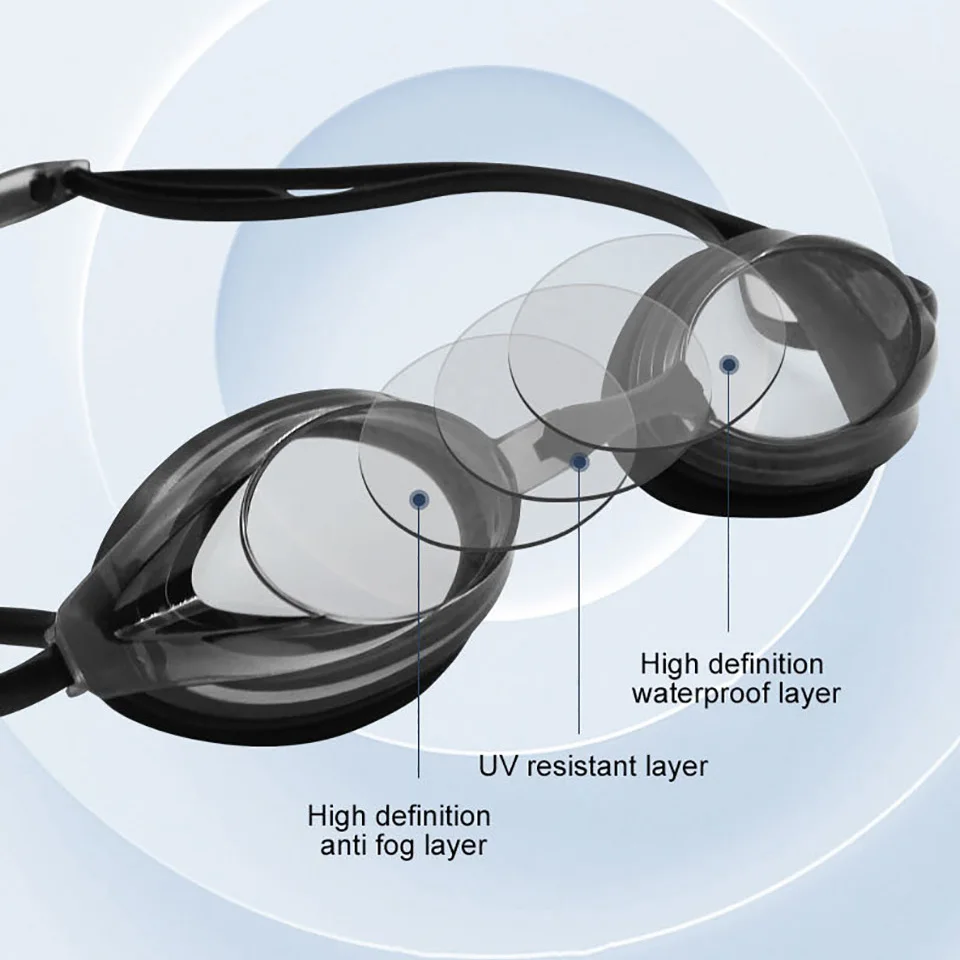 AOLIKES Professional Swimming Goggles Anti-Fog Waterproof UV Protection Silica Gel Diving Glasses Men Women Eyewear Swimming