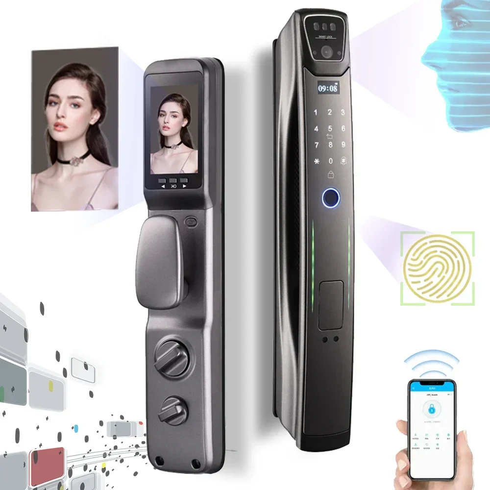 

Elock ES262D electric door password lock digital electronic door lock 3D Face recognition wifi camera smart lock