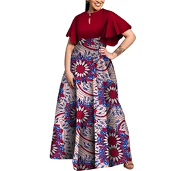 Maxi African Dress for Women Plus Size Graceful Flare Sleeve Ankara Wax Print Party Dress African Print Dresses for Women WY5564