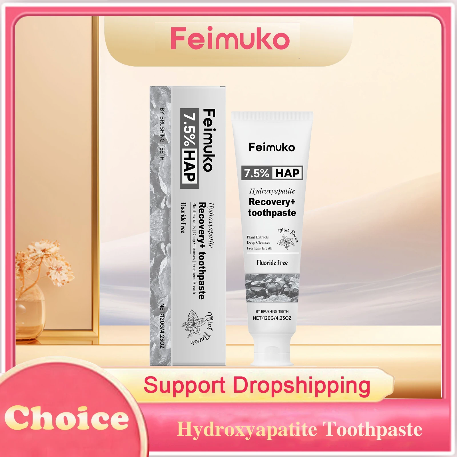 Hydroxyapatite Toothpaste Teeth Whitening Deep Cleaning Gum Repair Remove Yellow Teeth Fresh Breath Teeth Brightening Toothpaste