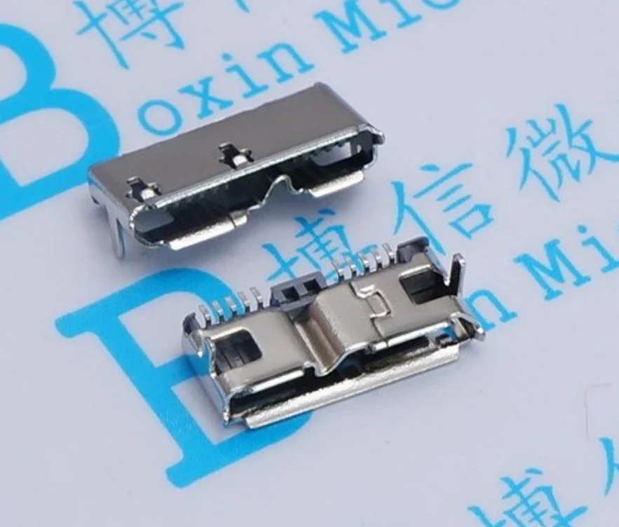 10pcs Micro USB 3.0 B Type DIP Female Socket DIP2 10pin USB Connector for Mobile Hard Disk Drives Data Interface