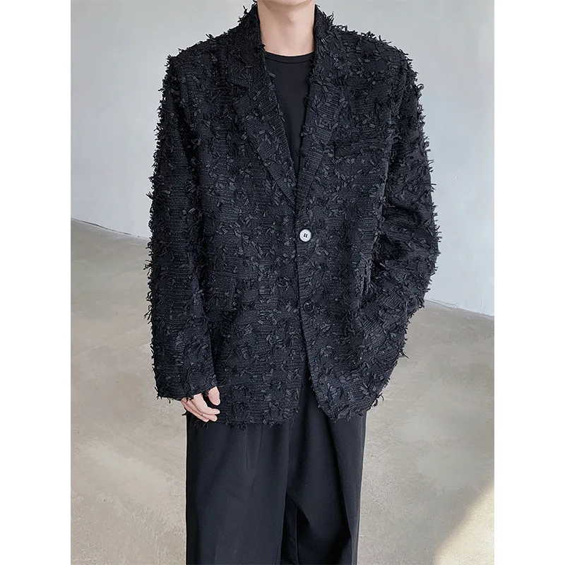 

SuperAen High Street Design Patchwork Black Suit Autumn New Korean Style Notched Oversize Single-breasted Casual Fashion Coats