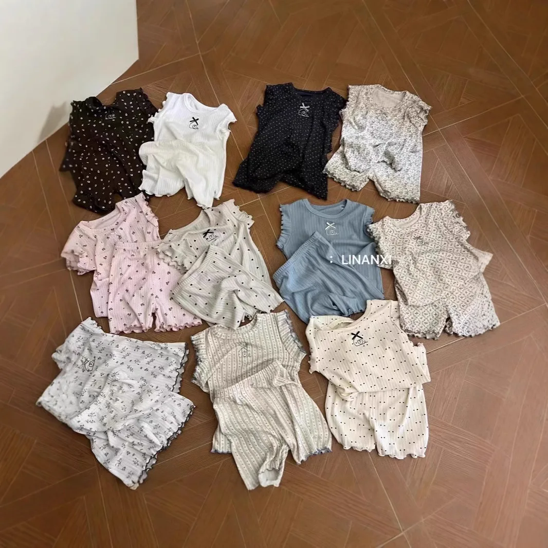 

Summer Girls Pajama Sets Fashionable Home Two-piece Girls' Set Children's Clothing Sleepwear Toddler Girl Pajamas Set