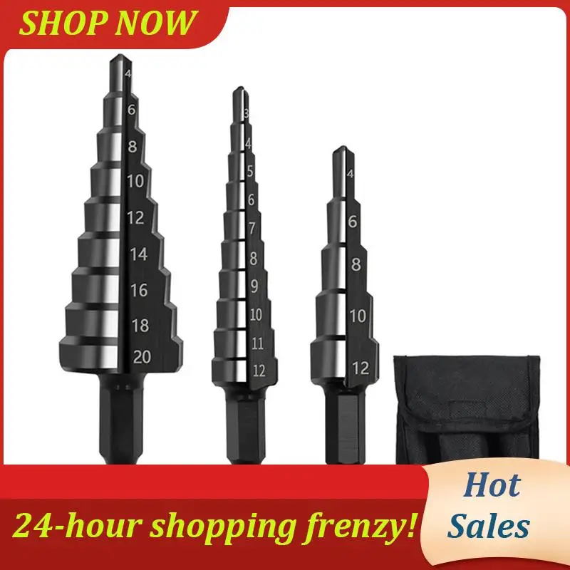 

AB31-3 шт. 3-12 мм 4-12 мм 4-20 мм HSS набор ступенчатых сверл с прямой канавкой для дерева и металла, набор колонковых сверл