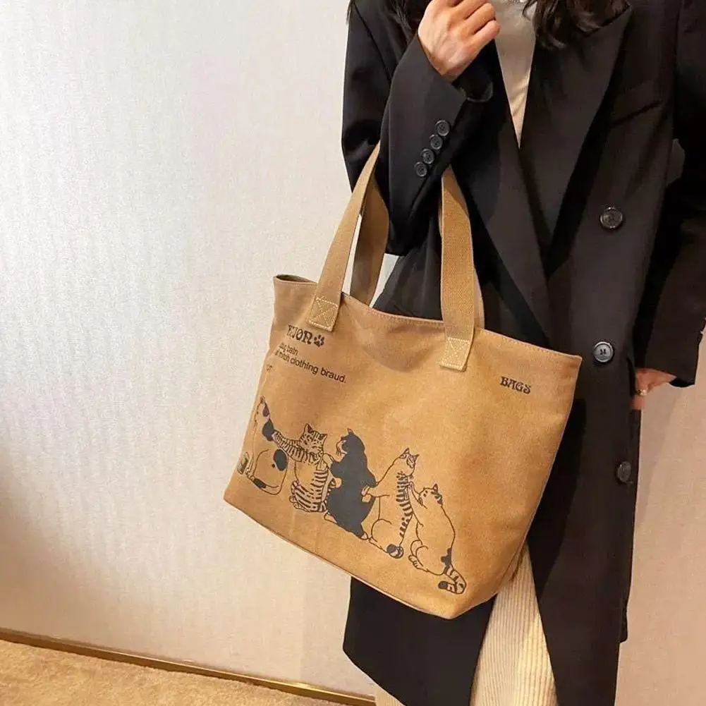 

﻿ Large Capaci Canvas Tote Bag Women's Faionable Single Closure Shoulder Handbag With Zipper Classic Oulder Bag Design R8L6