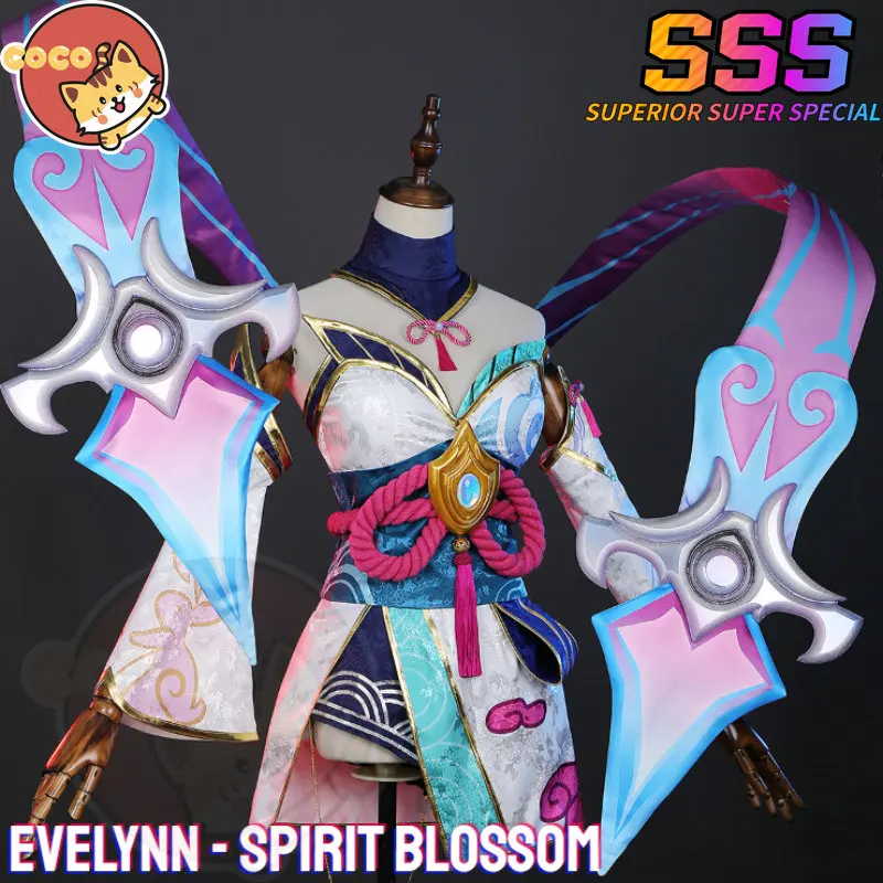 

CoCos-SSS Game LOL Evelynn Spirit Blossom Cosplay Costume LOL Cosplay The Demon of Agony Evelynn Costume and Wig