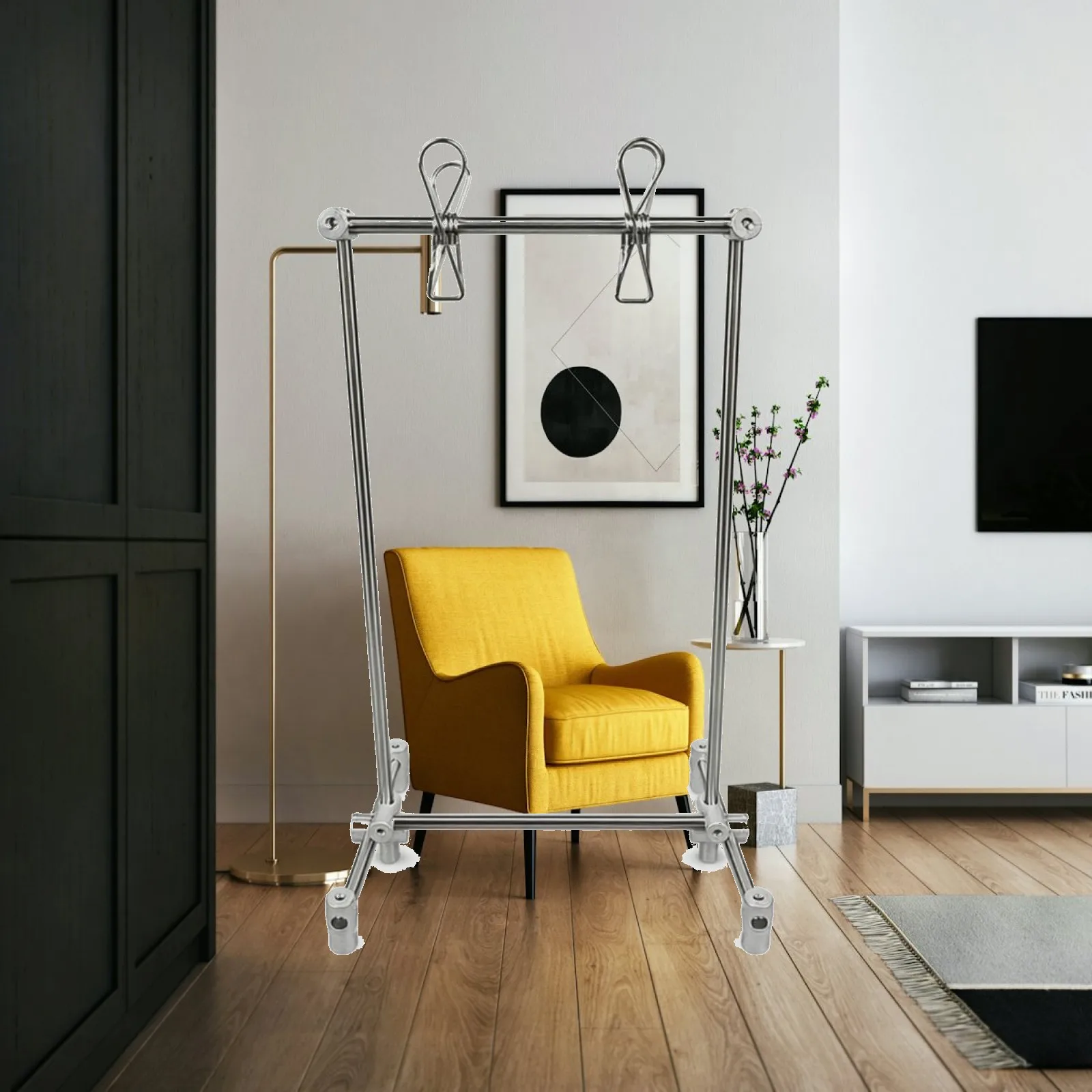 Freestanding Poster Display Stand Easy to Use Stainless Steel Sign Holder Stainless Steel Frame Sign Holder Sleek Modern