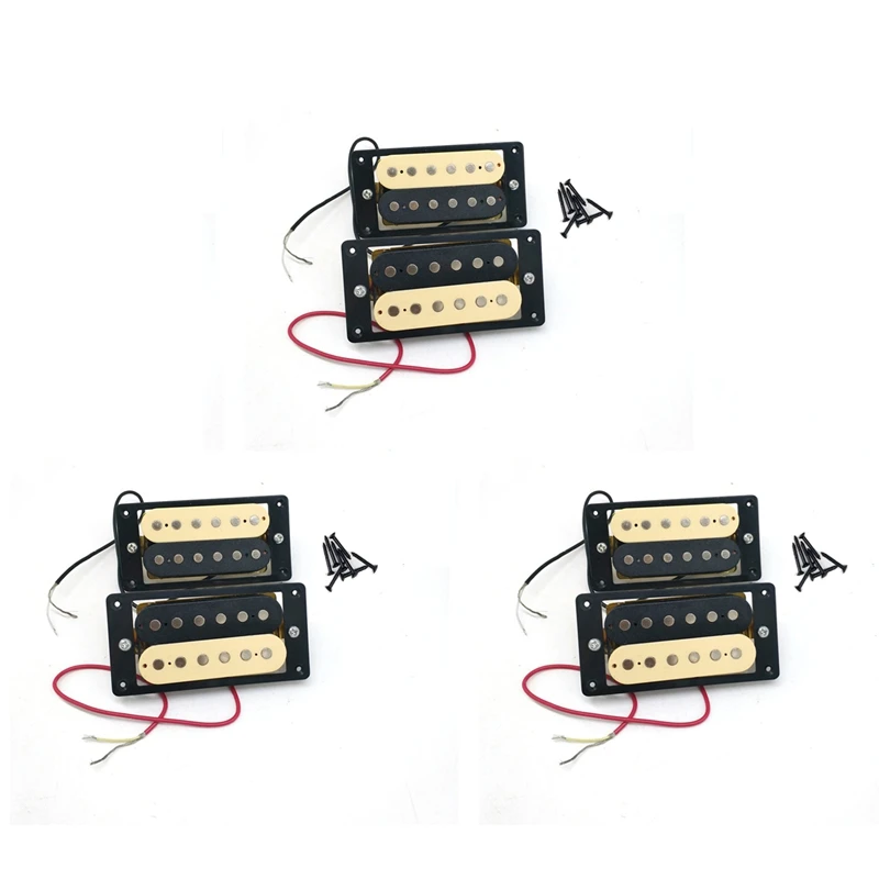 ABHS-6Pcs Electric Guitar Pickups 50/52 Zebra Faced Humbucker Double Coil Electric Guitar Pickups